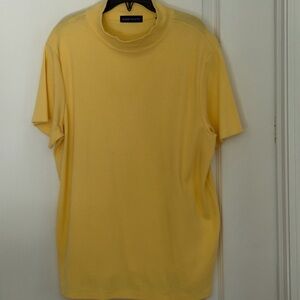 Karen Scott Mock Neck Yellow Top, XL
